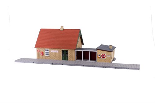 Hobbytrade 87261 Kleiner Landbahnhof aus gelben Steinen, H0            